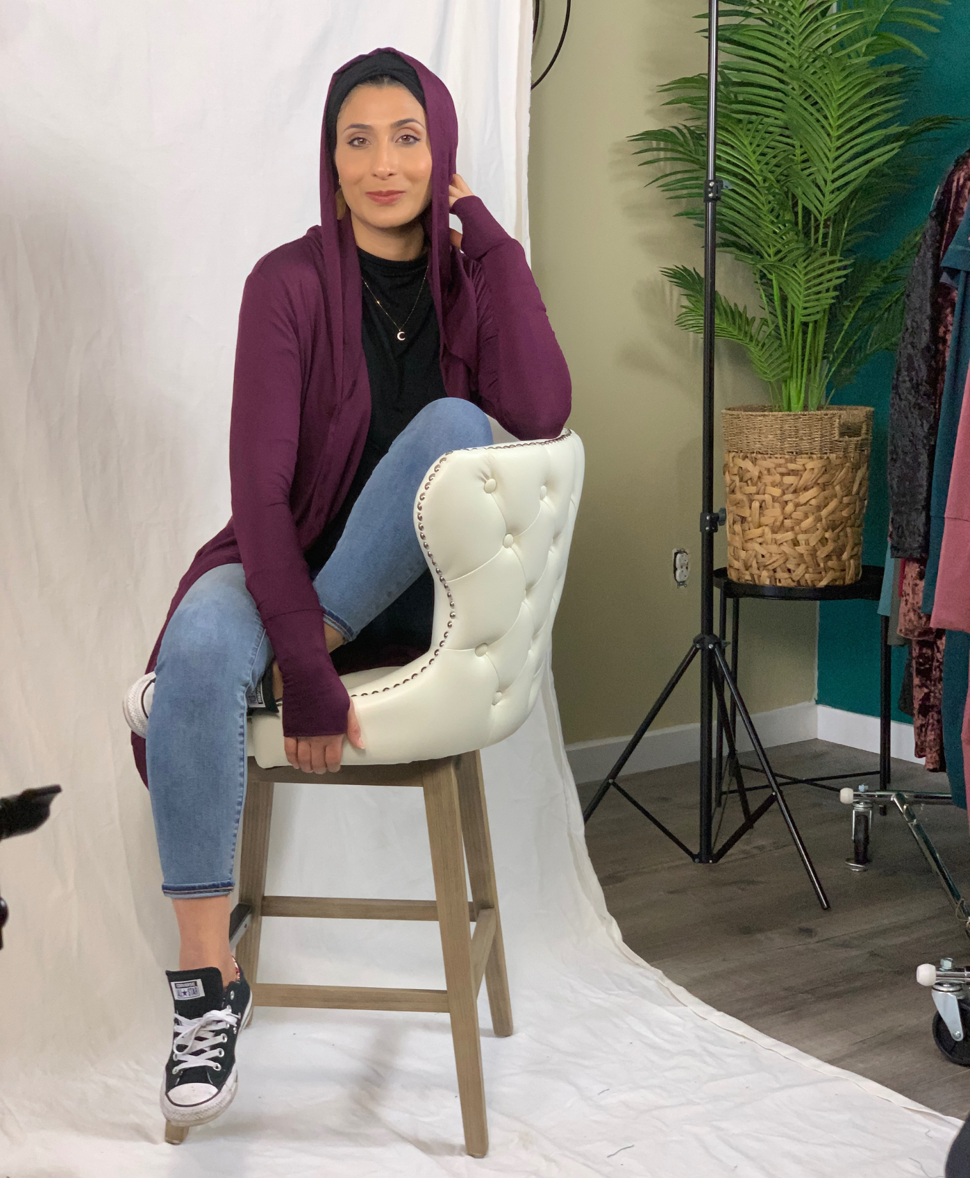 Pre- Order Hoodie Cardigan -Power Berry