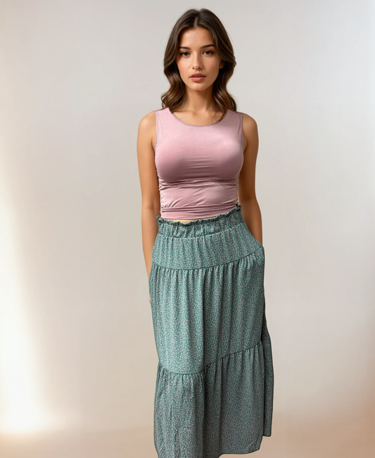 Tiered Summer Skirt- Dahlia