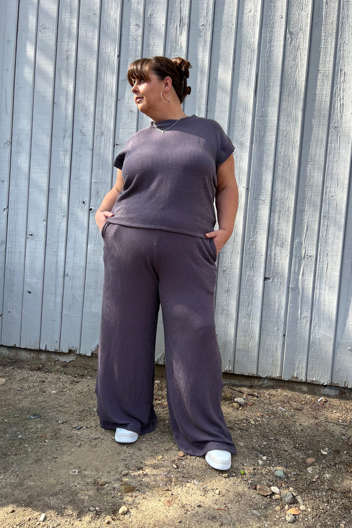 Urban Ribbed Lounge Set- Purple Rain