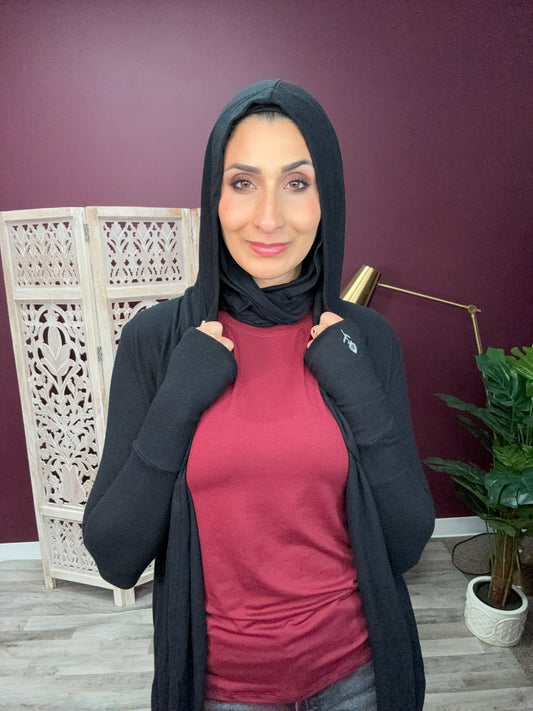 Hoodie Cardigan- Midnight Chill