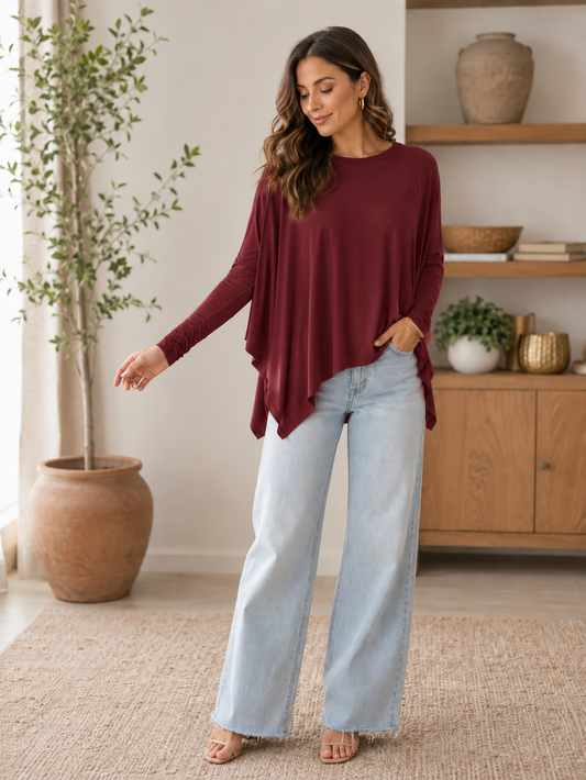 Mandy Women's Long Sleeve Top โ Cherry Truffle