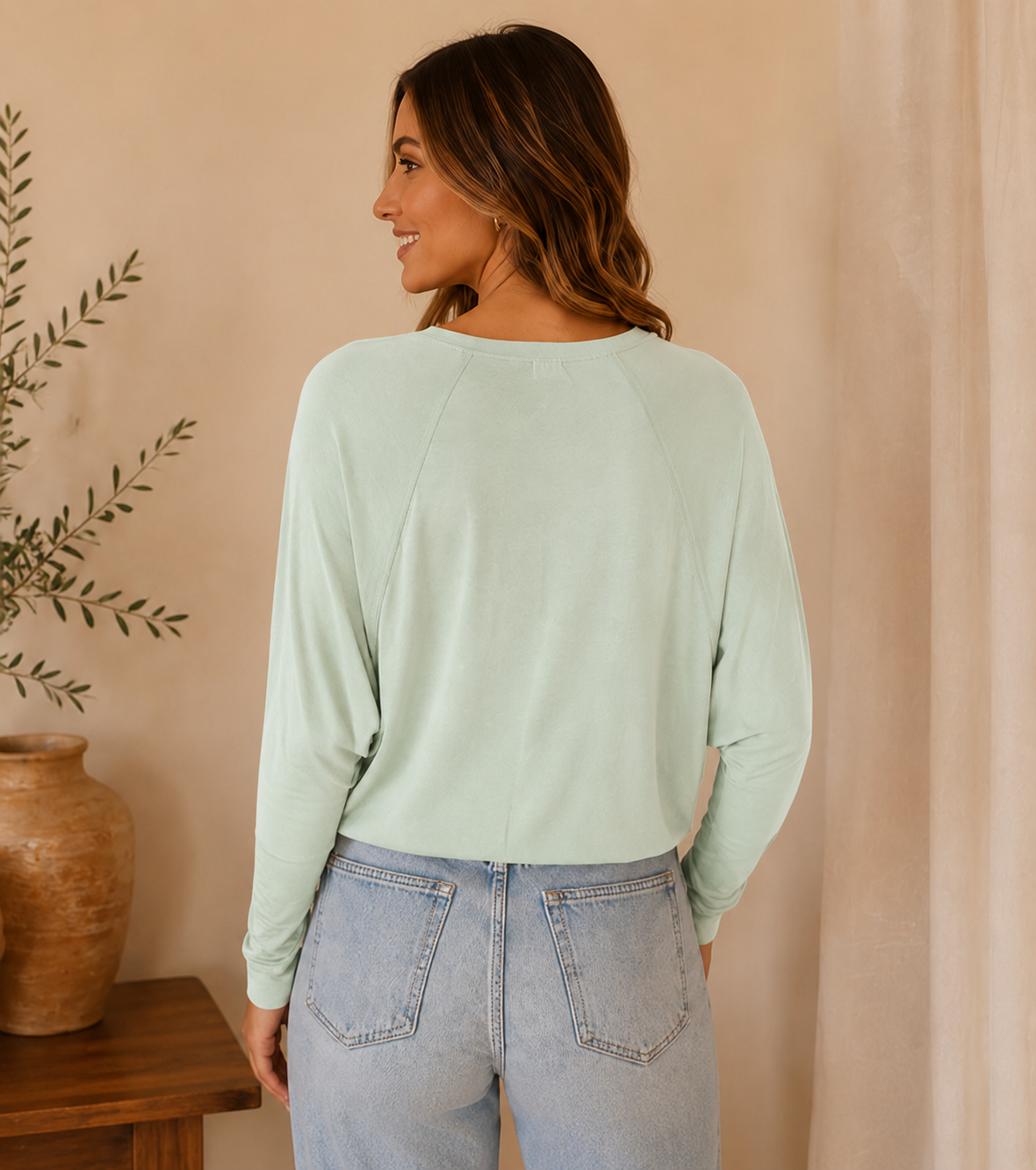Raglan Top- Sea Glass