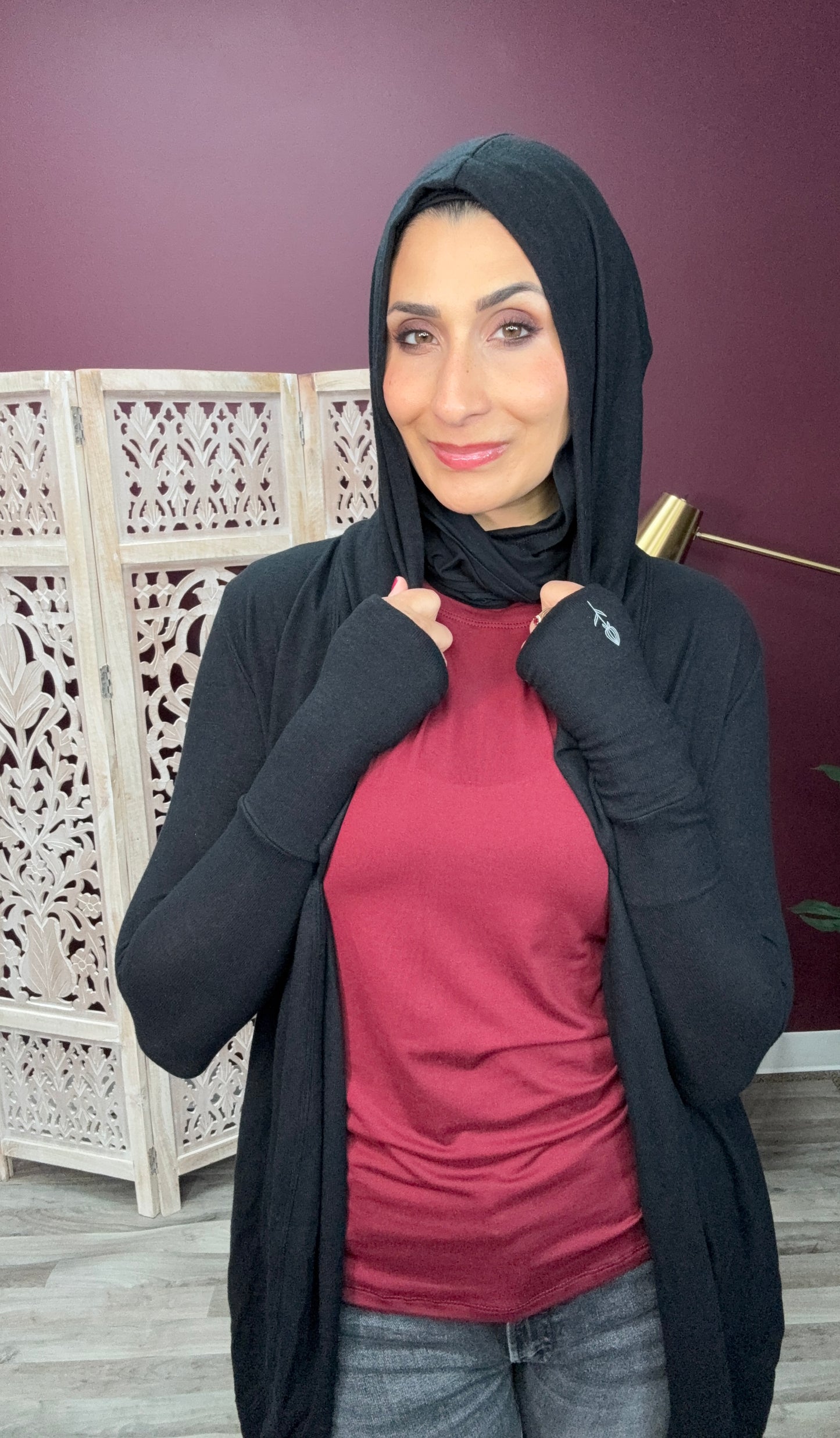 Hoodie Cardigan- Midnight Chill