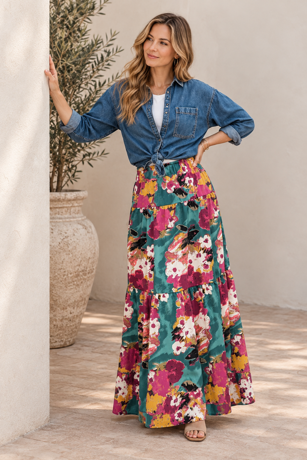 Tiered Summer Maxi Skirt