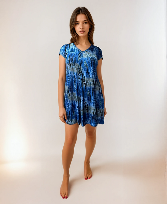 Vania Tunic Dress- Midnight Tide