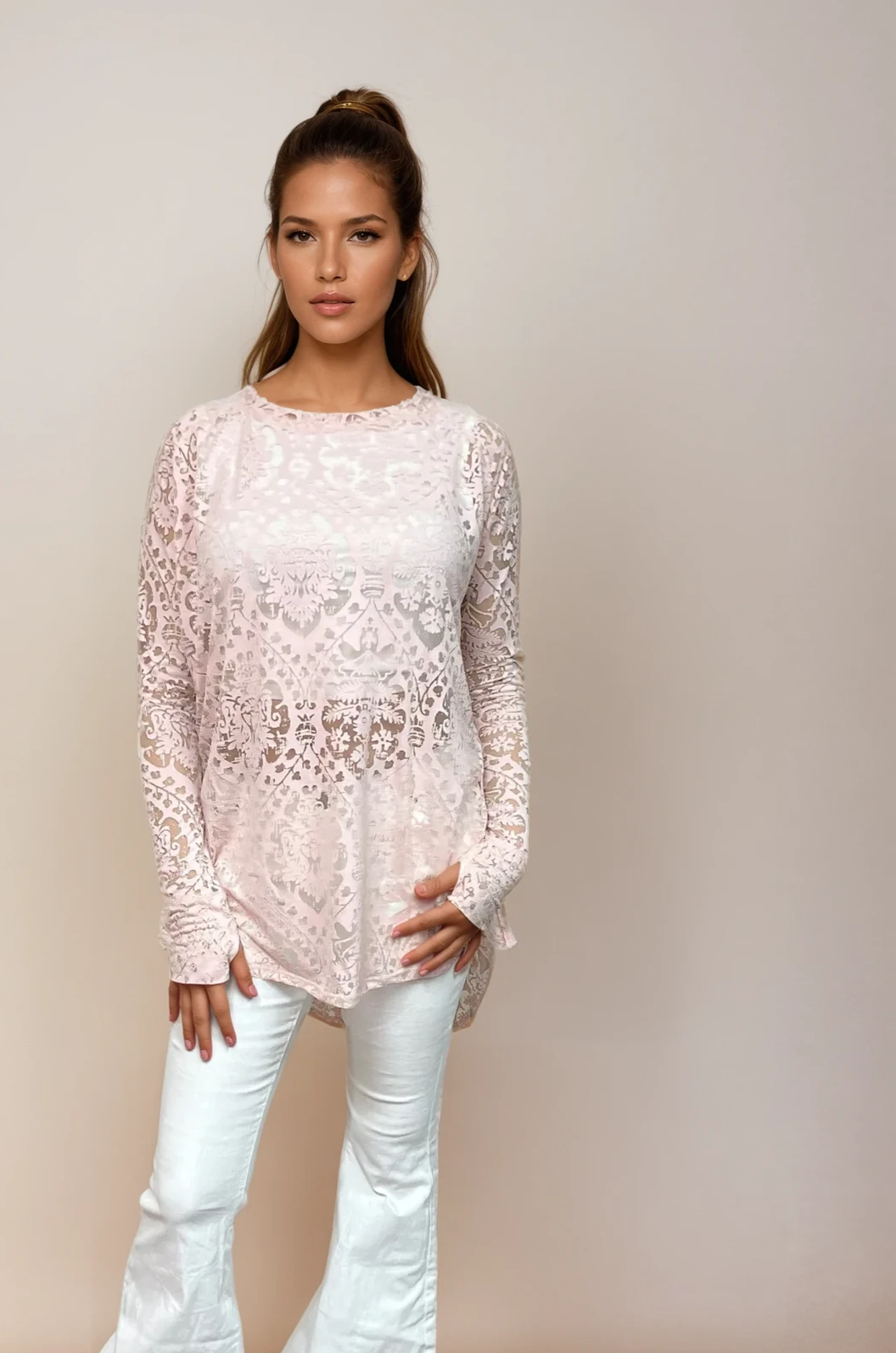 Burnout Top- Moroccan Pink