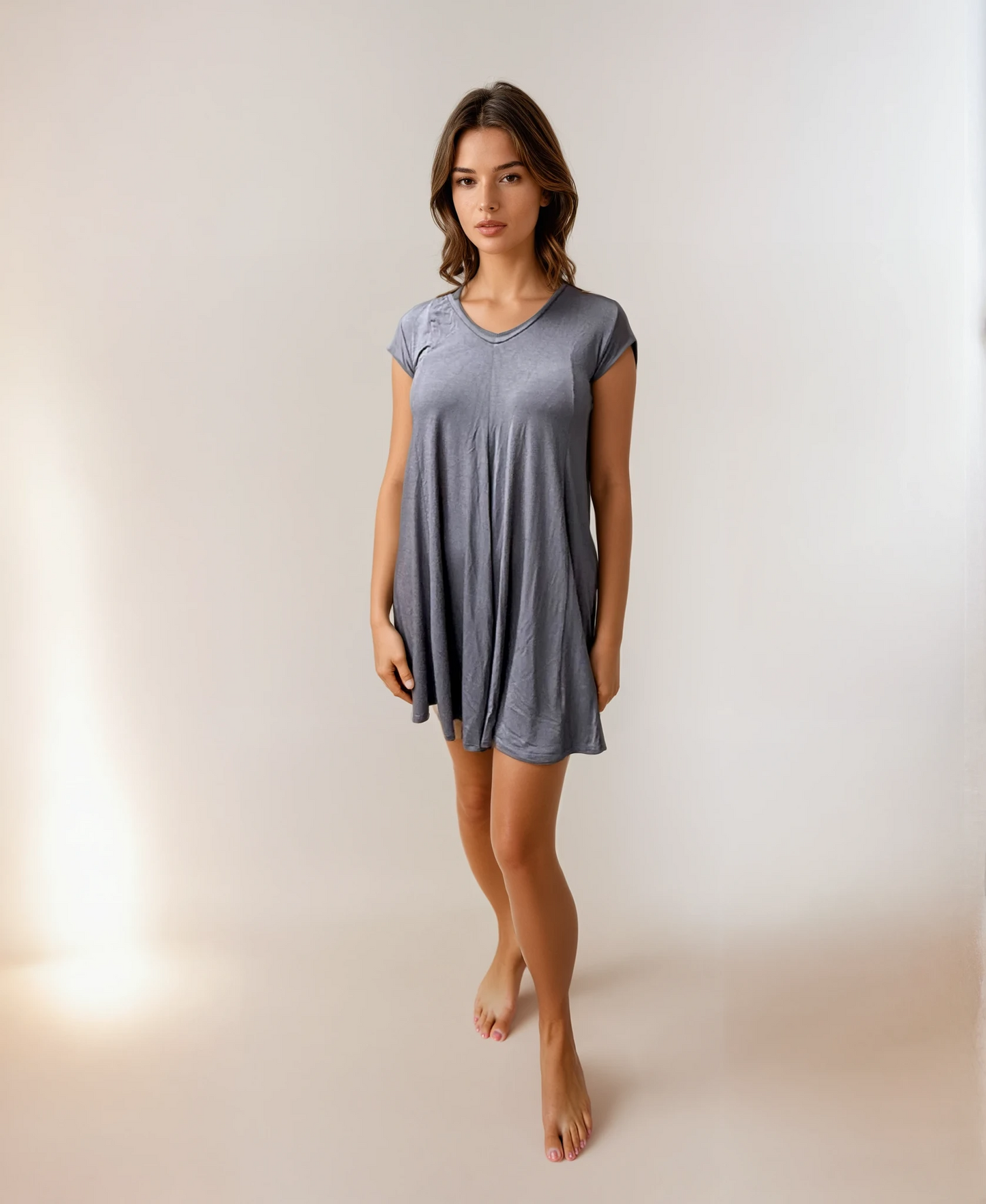 Vania Tunic Dress- Lavender Smoke