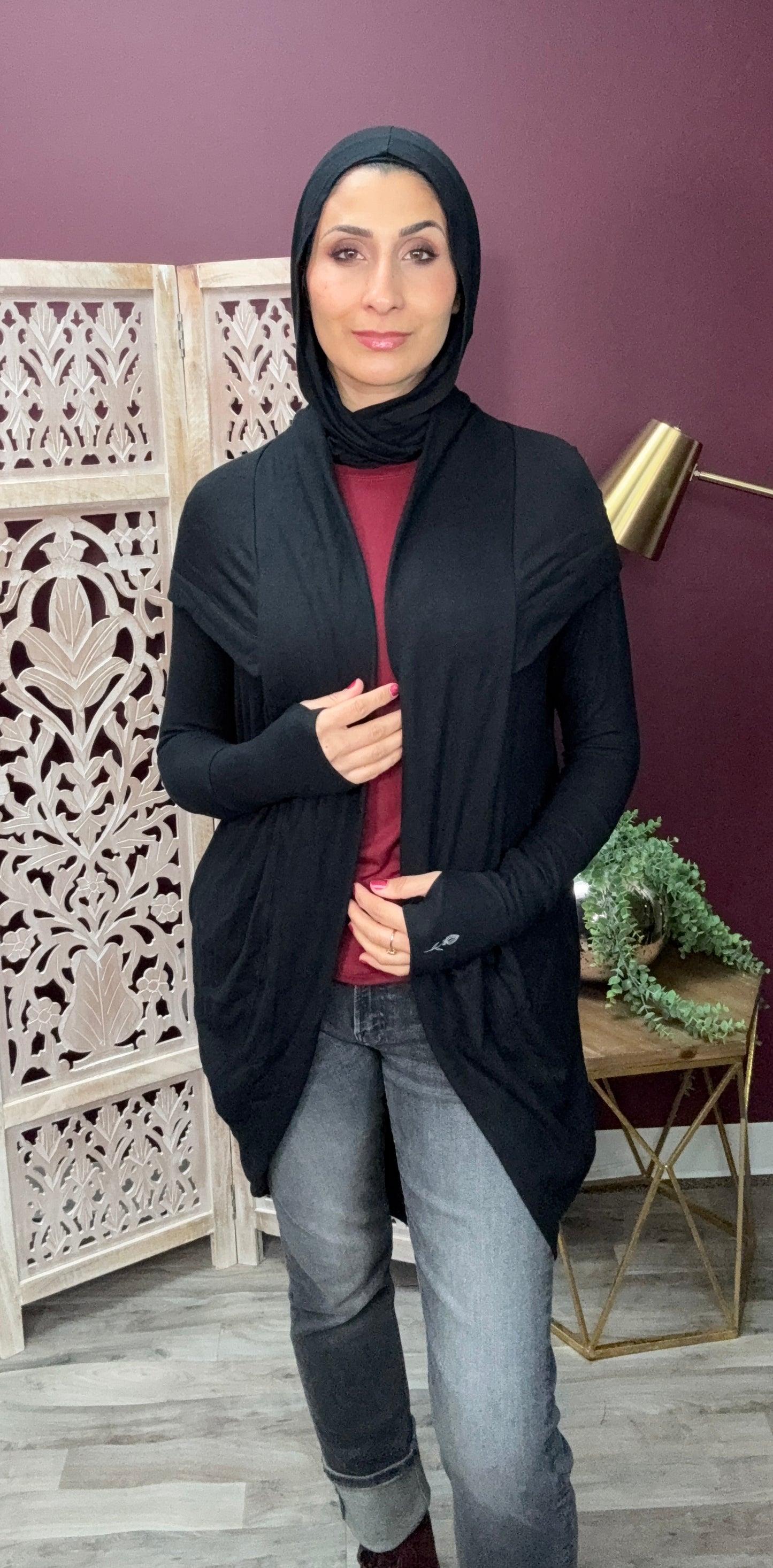 Hoodie Cardigan- Midnight Chill