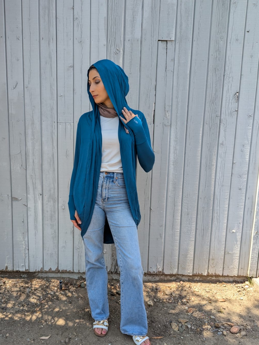 Hoodie Cardigan Summer Edition - Teal