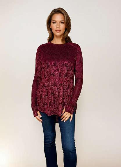 Burnout Top- Dark Cherry