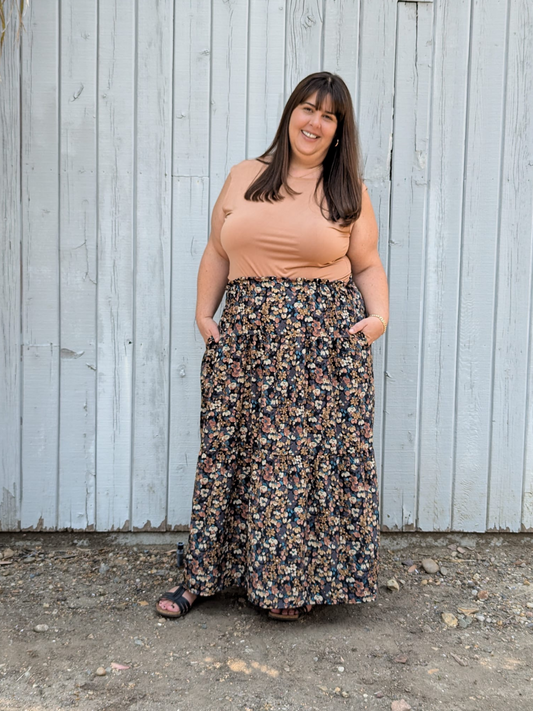 Tiered Summer Skirt- Autumn Fields