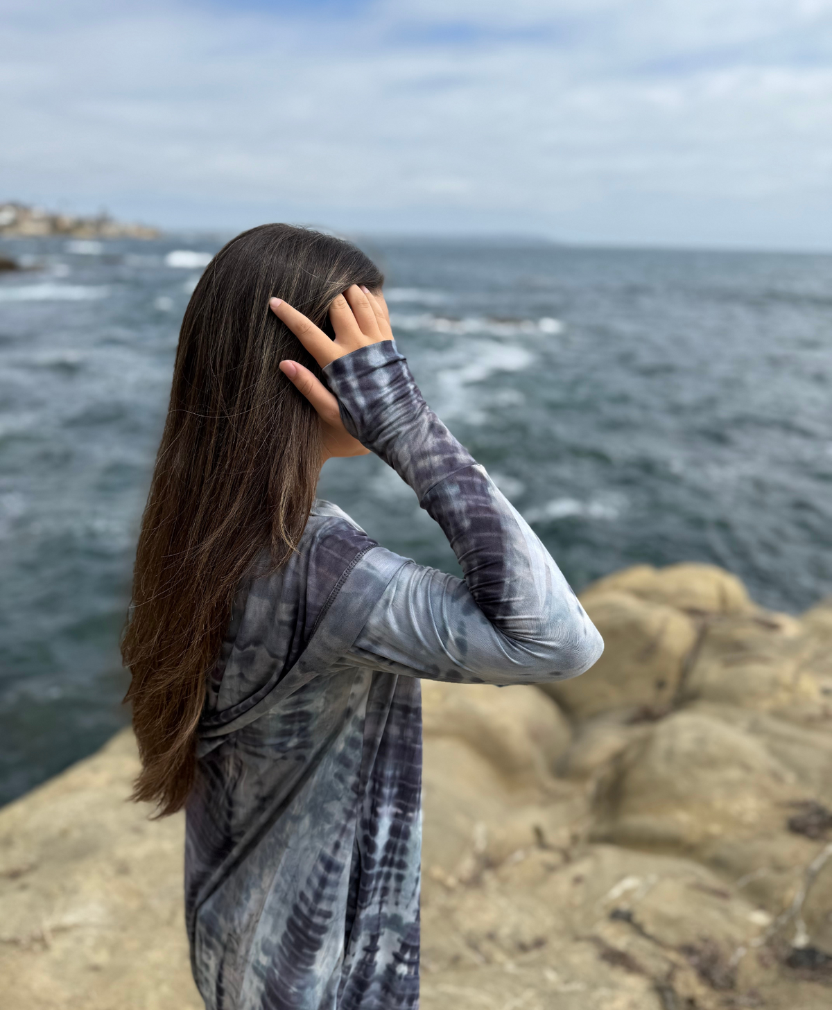 Women's Hooded Cardigan - Water Dragon