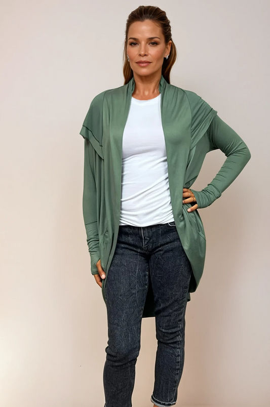 Hoodie Cardigan -Jade