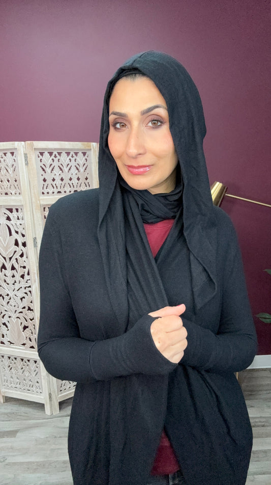 Hoodie Cardigan- Midnight Chill