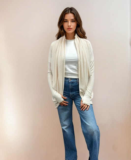 Criss Cross Cozy Sauce Cardigan - Frost Bite