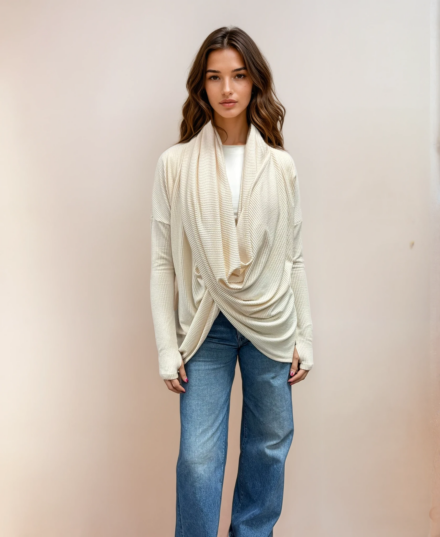 Criss Cross Cozy Sauce Cardigan - Frost Bite