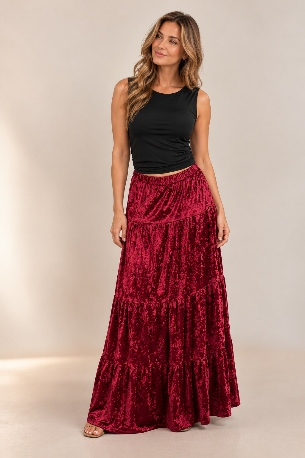 Luxe Velvet Tiered Skirts