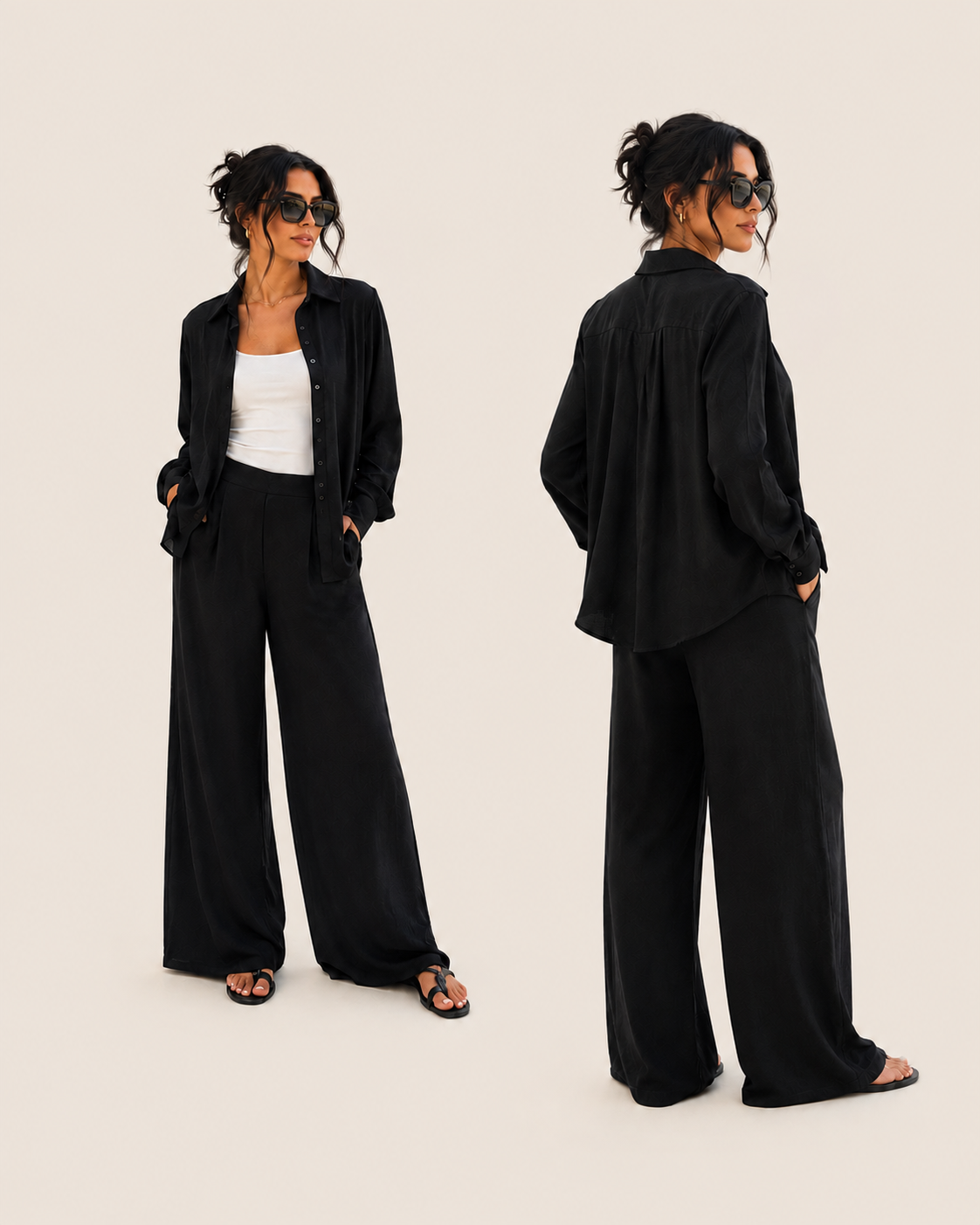 Catalina Women's Button-Up Shirt – Black