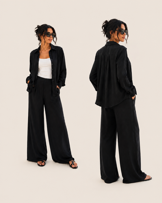 Catalina Women's Button-Up Shirt – Black