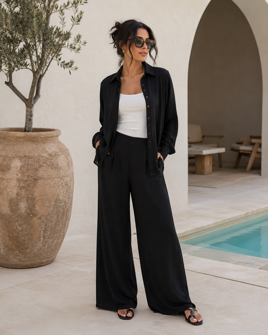 Catalina Button Up- Black