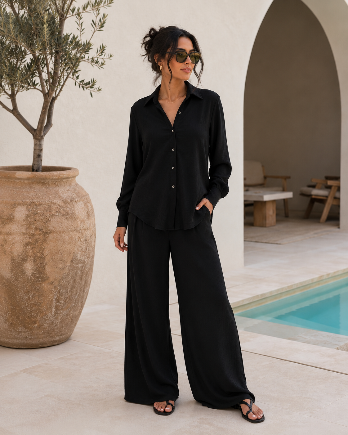Catalina Button Up- Black