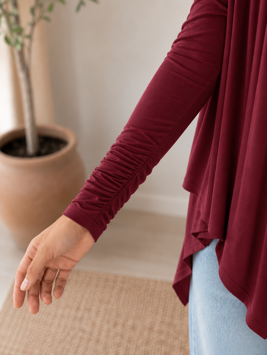 Mandy Women's Long Sleeve Top – Cherry Truffle