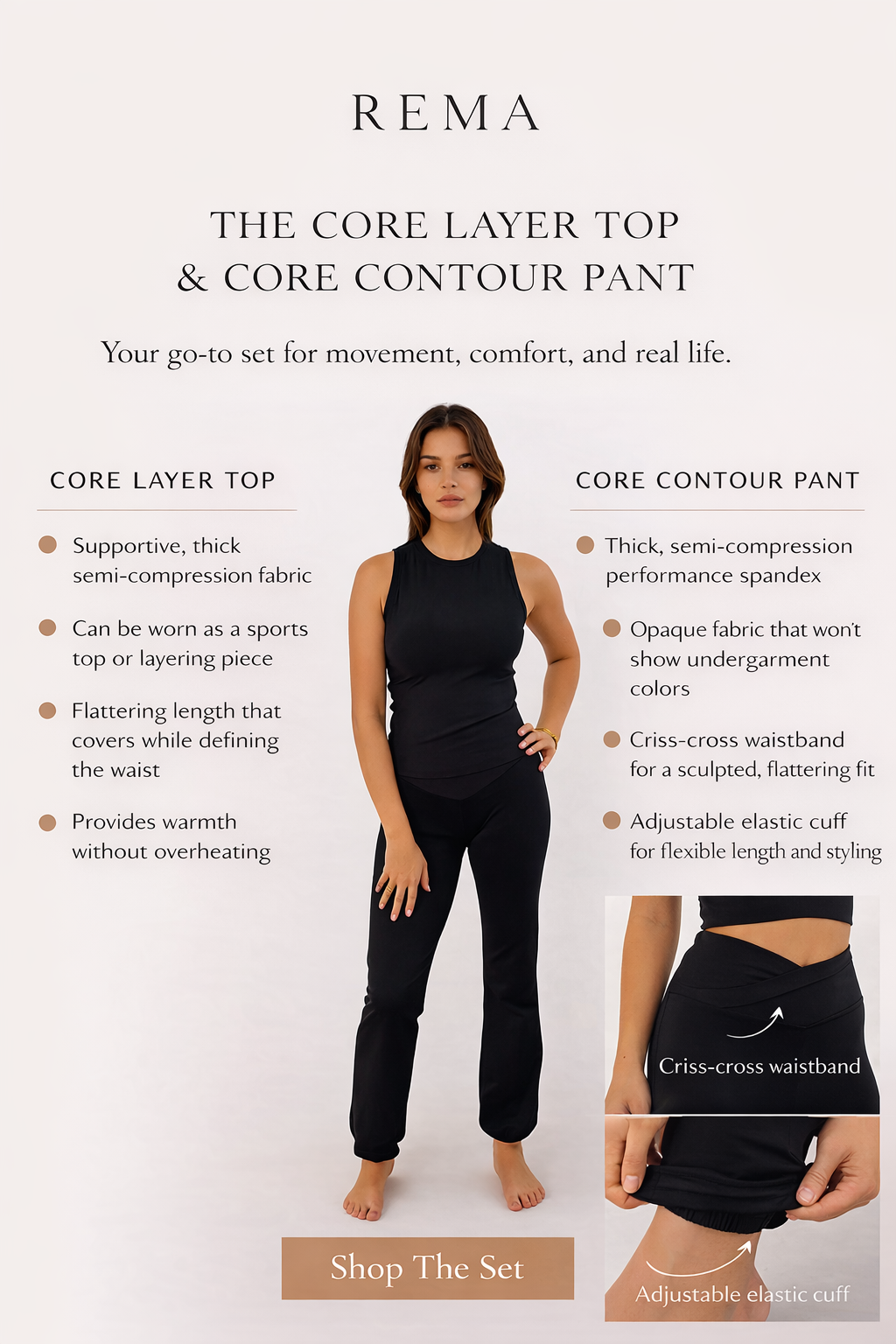 The Core Contour Pants- Charcoal