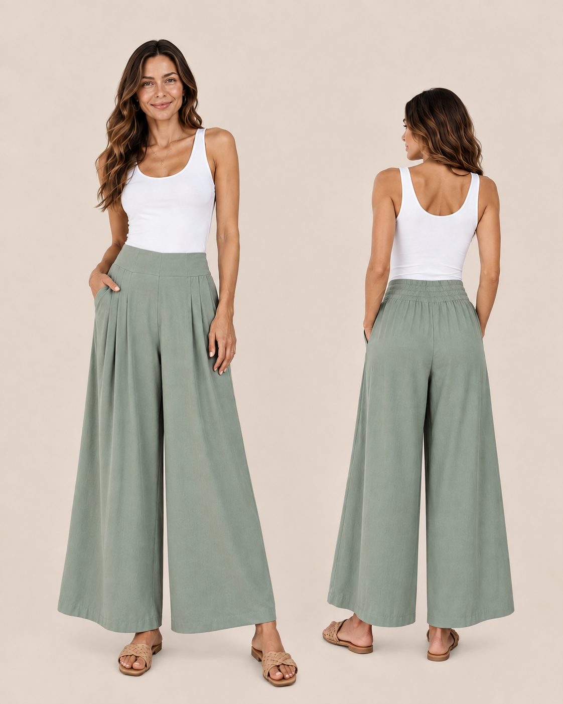Catalina Women's Wide Leg Pants – Coastal Sage