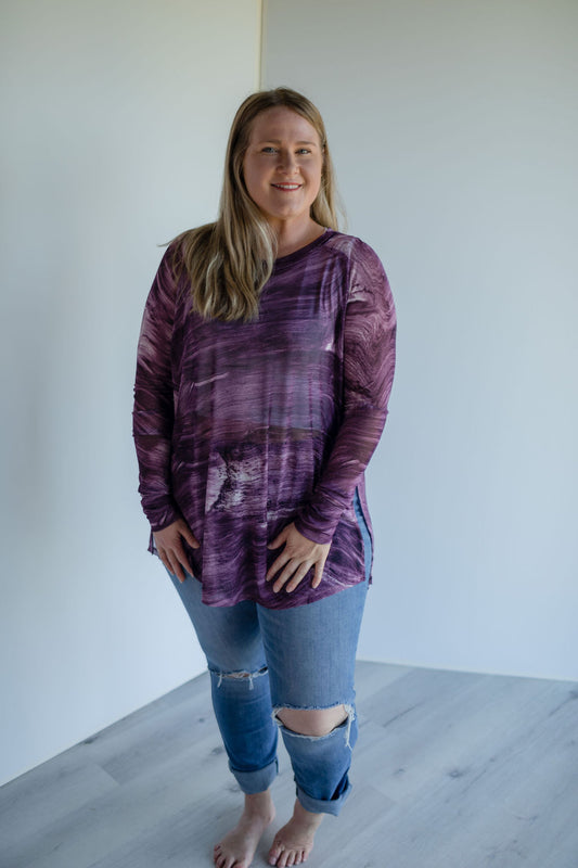 Big Sur Mesh Top- Purple Sands