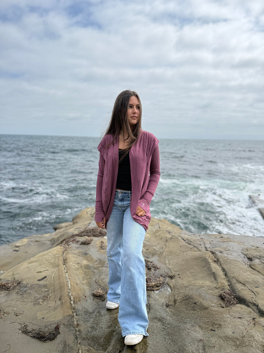 Hoodie Cardigan - Petunia