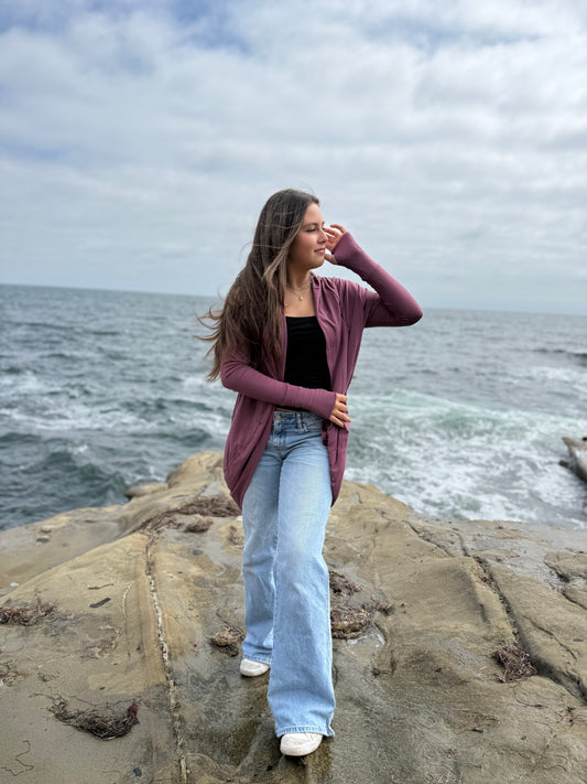 Hoodie Cardigan - Petunia