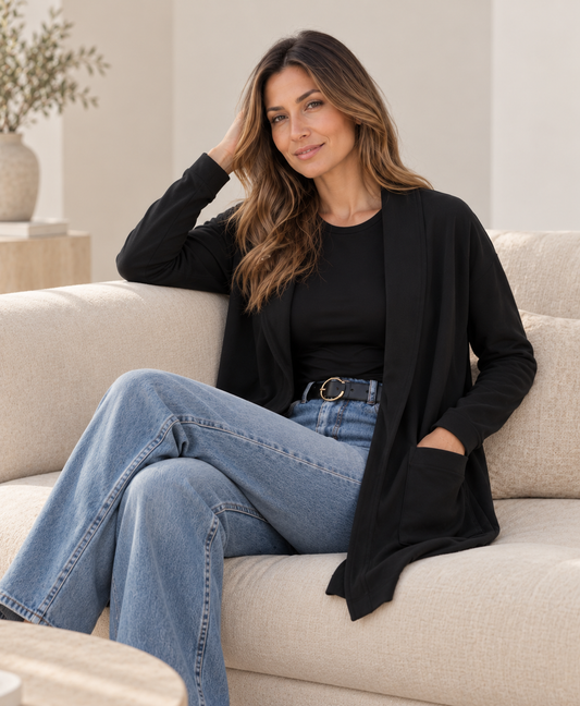 East Coast Everyday Cardigan – Jet Black