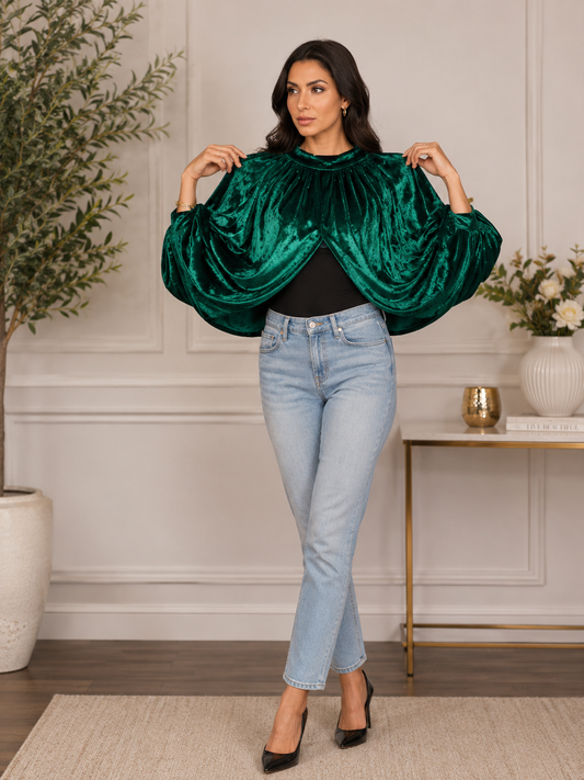 Velvet Shrug- Emerald