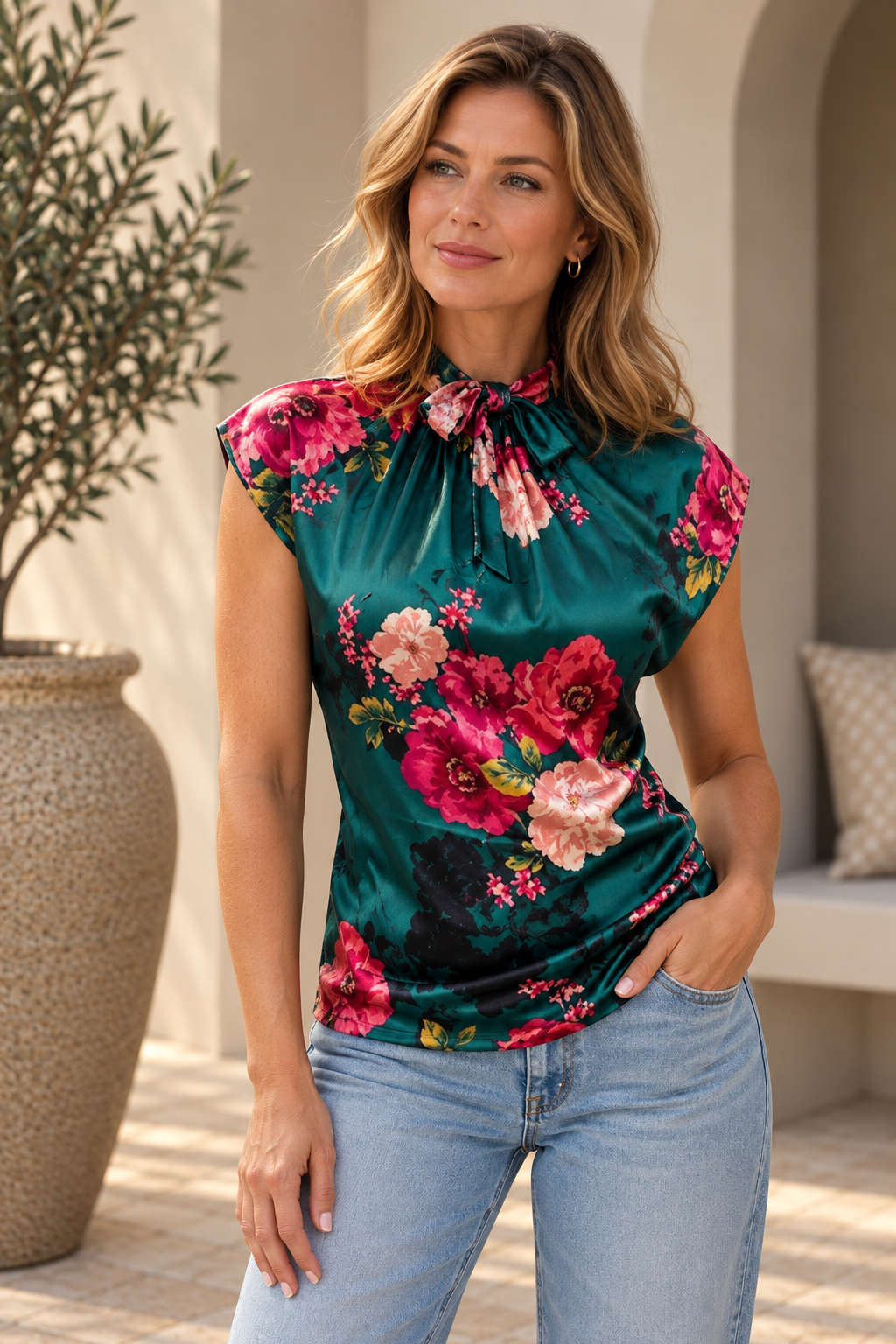 Tie Me Softly Satin Top
