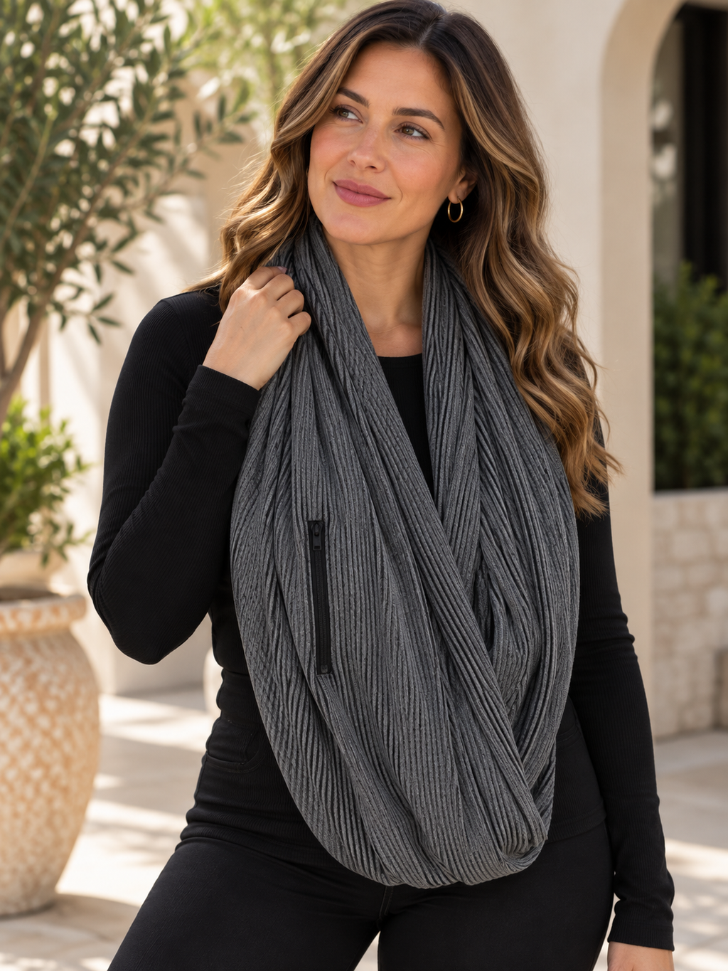 Infinity Zipper Pocket Scarf