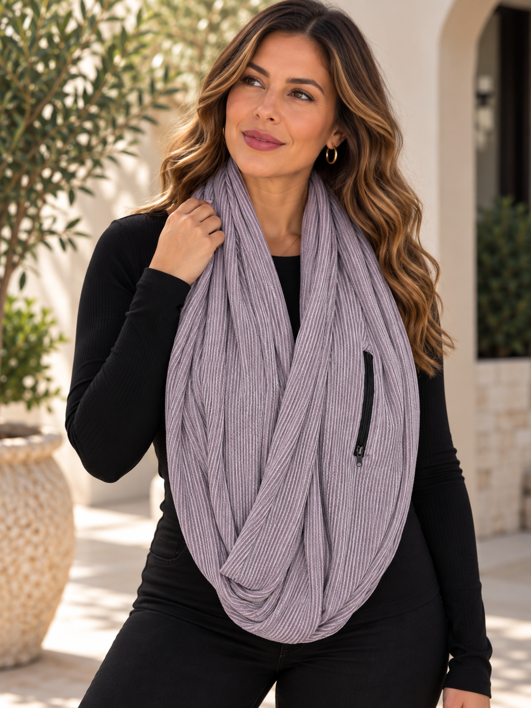 Infinity Zipper Pocket Scarf