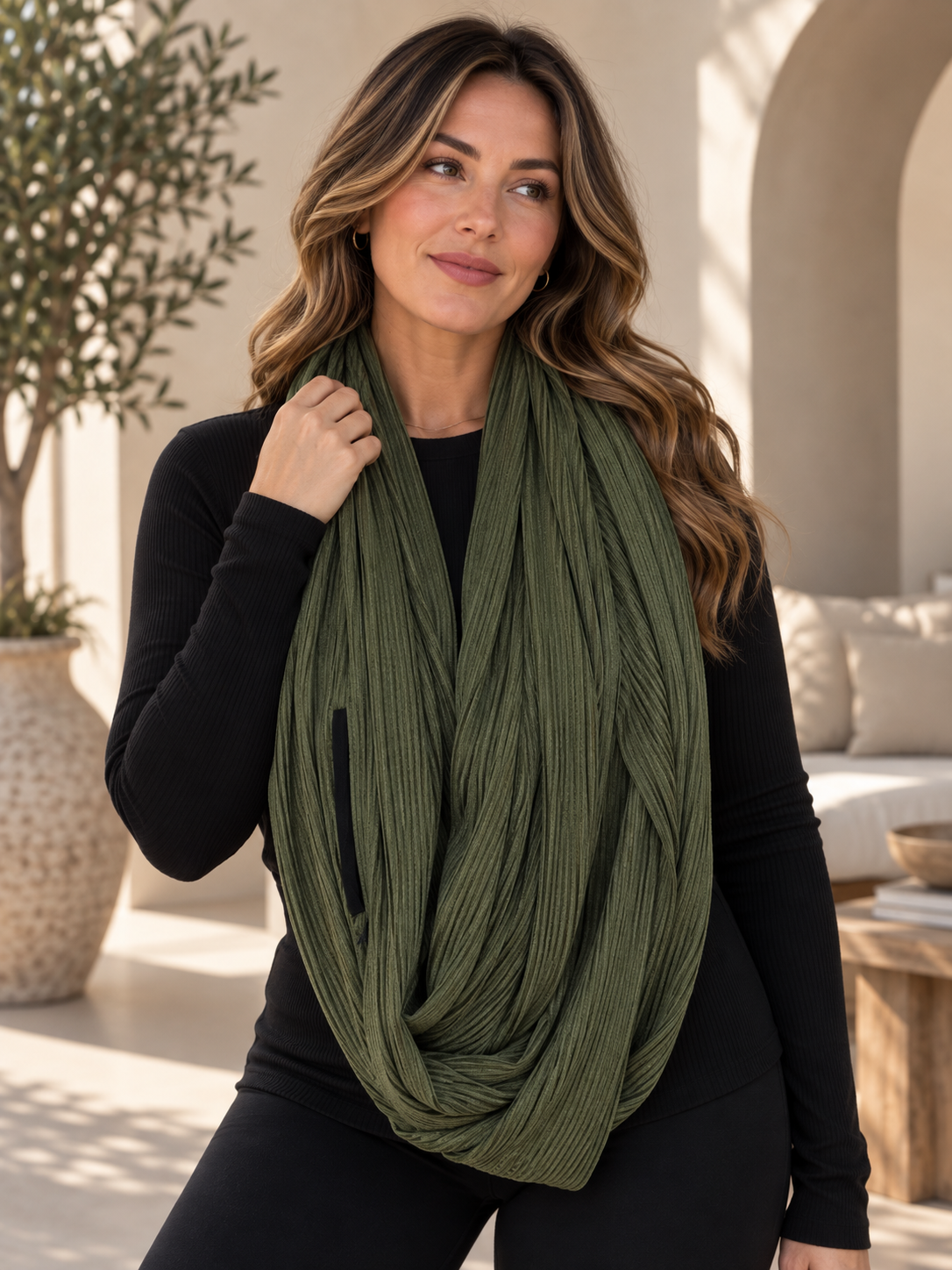 Infinity Zipper Pocket Scarf