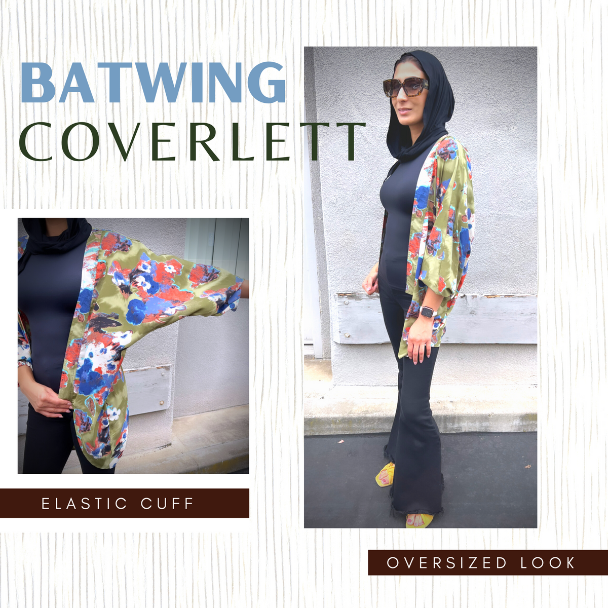 Women’s Batwing Coverlet – White Crinkle