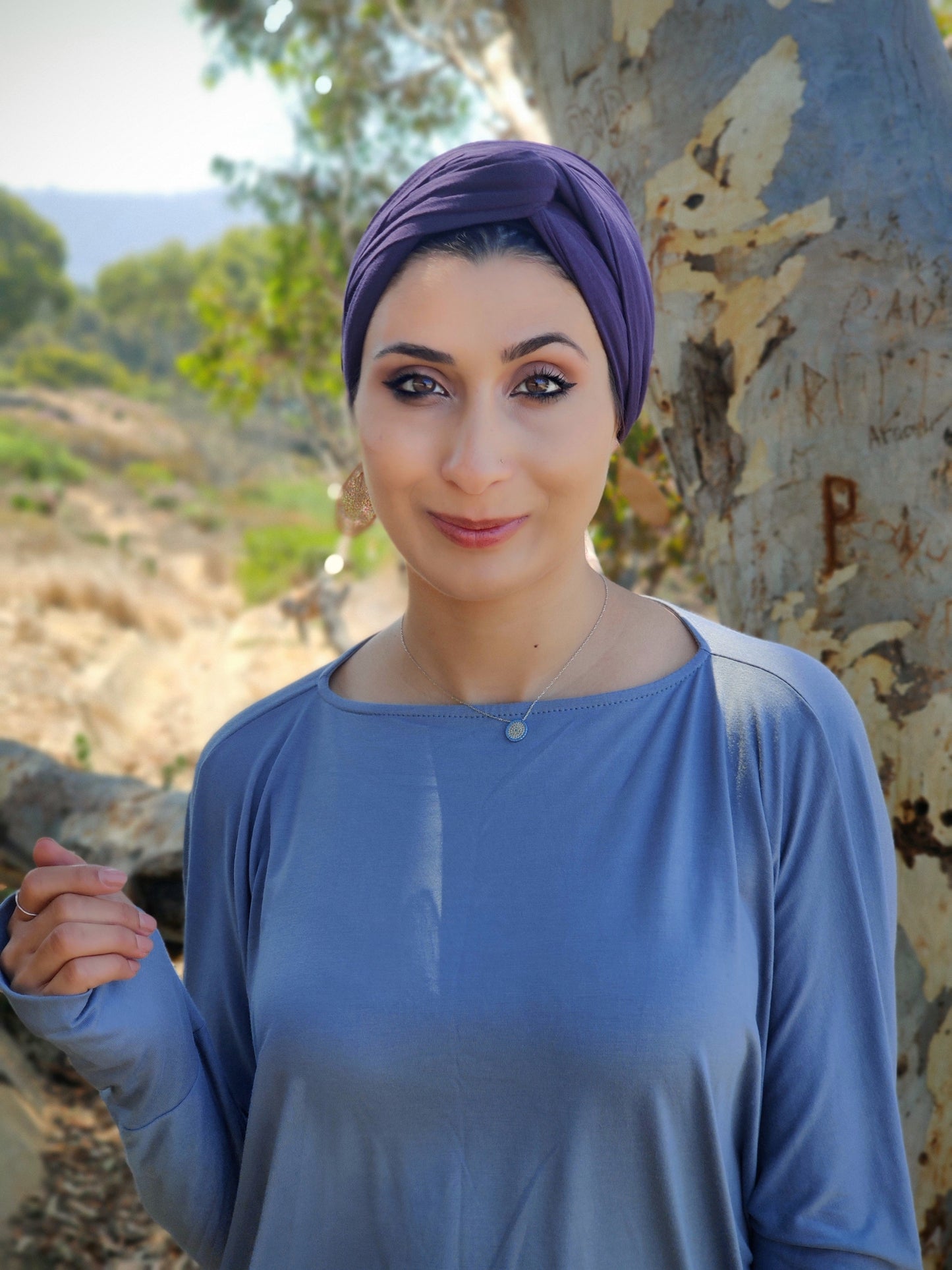 Hoodie Turban- Eggplant