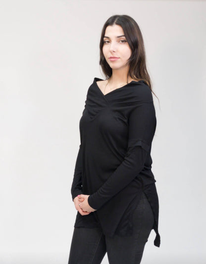 V-Neck Tunic- Black